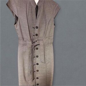 Calvin Klein Charcoal Button-Down Midi Dress